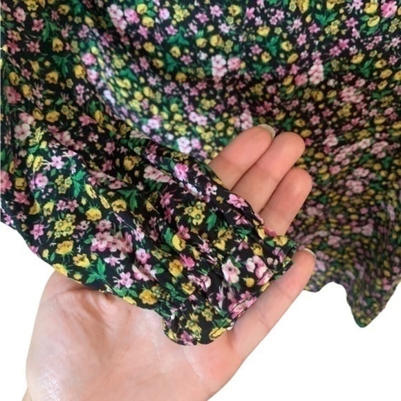 Charles Henry Floral Collar Keyhole Back Long Sleeve Mini Dress Size Small . - Picture 6 of 10